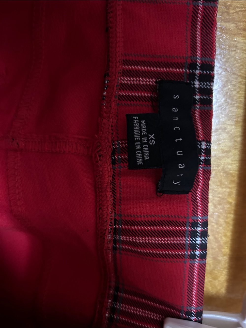 Sanctuary Red and Black Plaid Skinny Pants - Picture 4 of 4